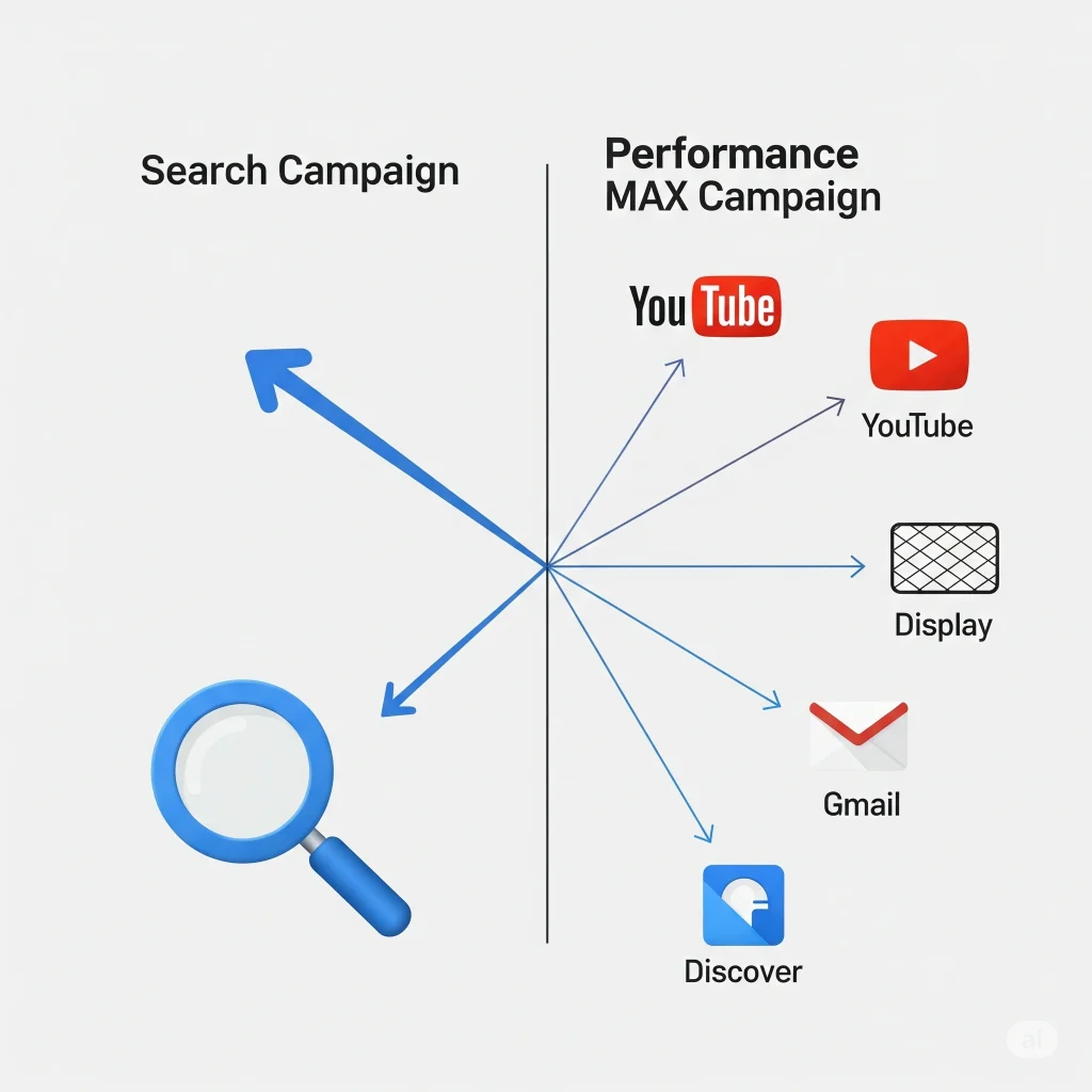primerjava google search vs pmax